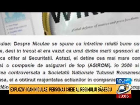 Sinteza Zilei: Ioan Niculae, personaj cheie al regimului Băsescu