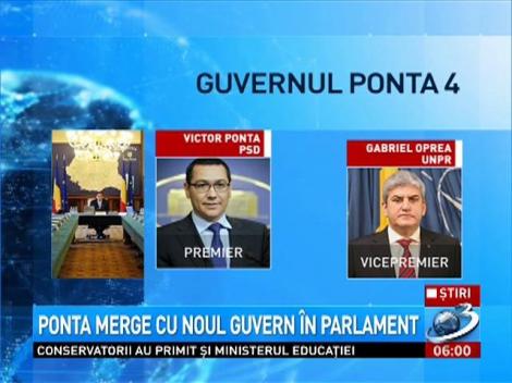 Ponta merge &icirc;n Parlament cu noul Guvern
