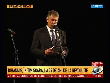 Iohannis, în Timişoara, la 25 de ani de la Revoluţie