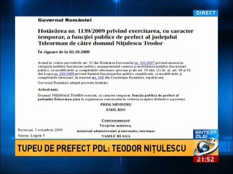 Sinteza zilei: Teodor Niţulescu, tupeu de prefect PDL de Teleorman. Ce s-a &icirc;nt&acirc;mplat cu el