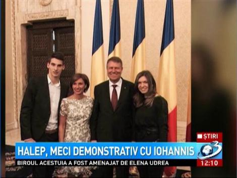 Simona Halep, meci demonstrativ cu Iohannis