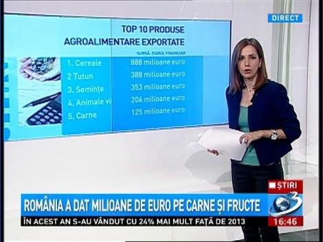 România a dat milione de euro pe carne și fructe