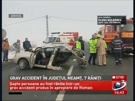 Accident grav în judeţul Neamţ, şapte persoane au fost rănite