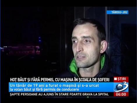 Hoţ băut şi fără permis, cu maşina în şcoala de şoferi