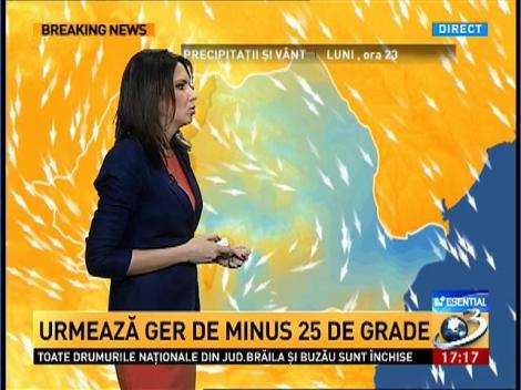Prognoza meteo pentru următoarele două săptăm&acirc;ni. Temperaturile vor scădea p&acirc;nă la -25 de grade