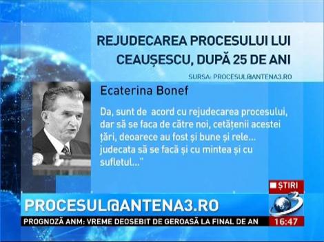 Rejudecarea procesului dictatorului Ceauşescu, la Antena 3