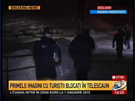 Primele imagini cu turiștii blocați &icirc;n telescaun