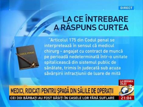 Medici, ridicaţi pentru şpagă din sălile de operaţii