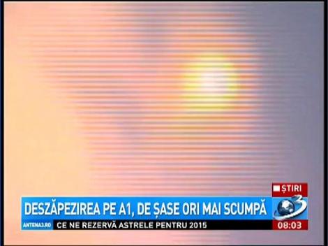 Deszăpezirea pe A1, de şase ori mai scumpă