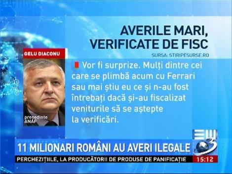 11 milionari rom&acirc;ni au averi ilegale