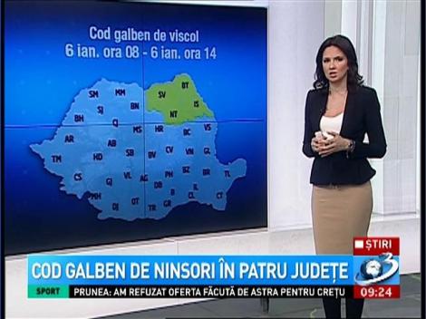 Cod galben de viscol &icirc;n 4 judeţe