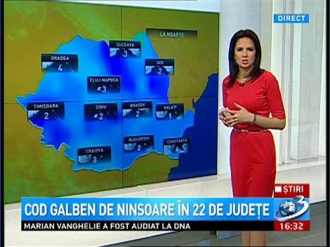Cod galben de ninsori &icirc;n 22 de județe