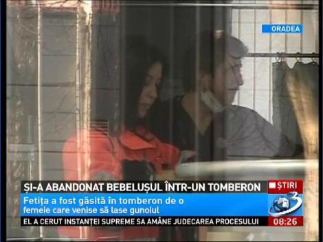 Şi-a aruncat bebeluşul la TOMBERON