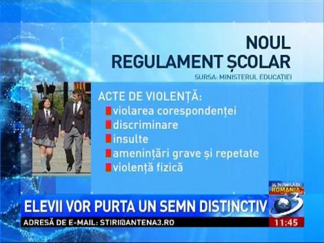 Elevii vor purta un semn distinctiv