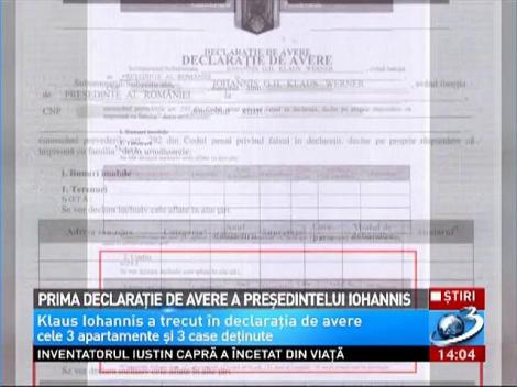 Prima declarație de avere a președintelui Iohannis