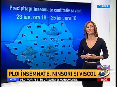 Informare meteo de vreme rea: Ploi, ninsori și viscol