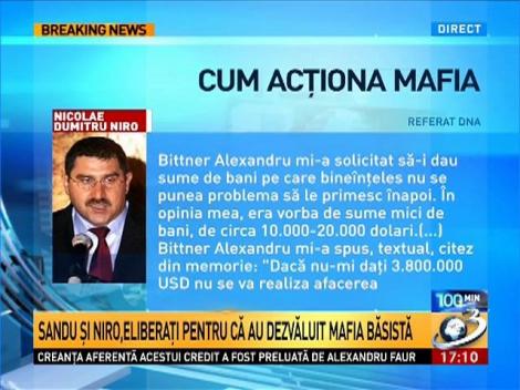 100 de Minute: Sandu şi Niro, eloberaţi pentru că au dezvăluit mafia băsistă