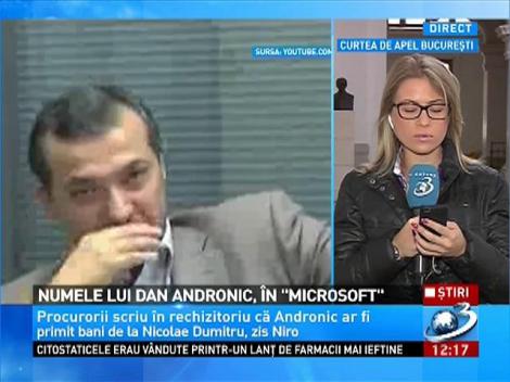 Numele lui Dan Andronic, în "Microsoft"