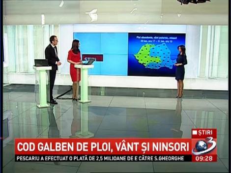 Cod galben de ploi, v&acirc;nt şi ninsori