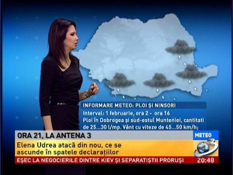 Informare meteo: ploi și ninsori