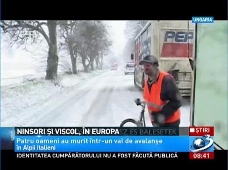 Ninsori şi viscol, &icirc;n Europa