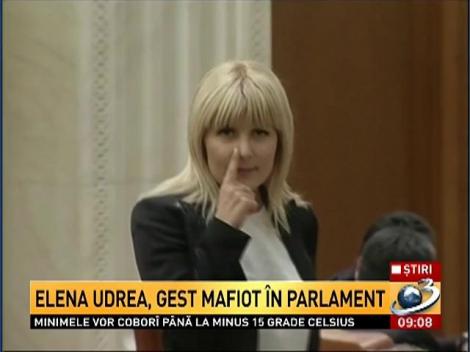 Ce reprezintă gestul făcut de Udrea, după terminarea discursului din Parlament