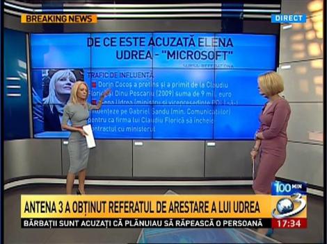 Antena 3 a obţinut referatul de arestare a lui Udrea