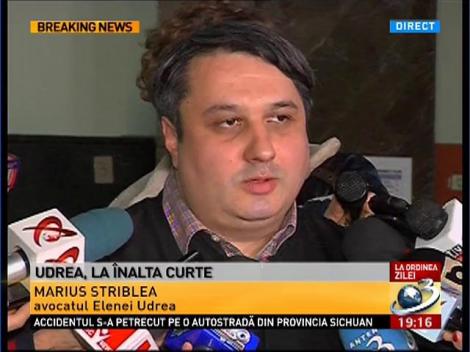 Marius Striblea, avocatul E. Udrea: După părerea mea sunt simple supoziţii, nu există probe"