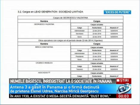 Exces de Putere: Numele Băsescu, înregistrat la o societate în Panama