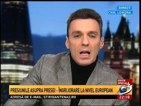 Imagini cu Mircea Badea din studiourile CNN Londra