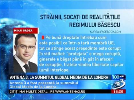 Antena 3 a fost prezentă la summitul Global Media de la Londra