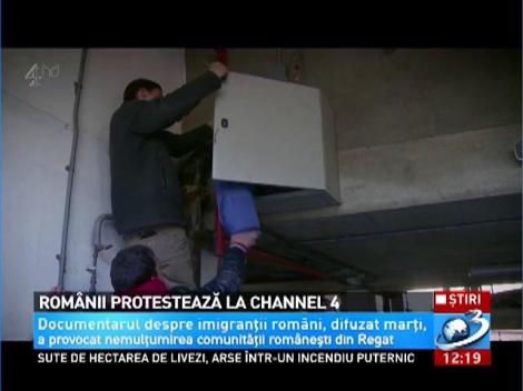 Rom&acirc;nii protestează la Channel 4