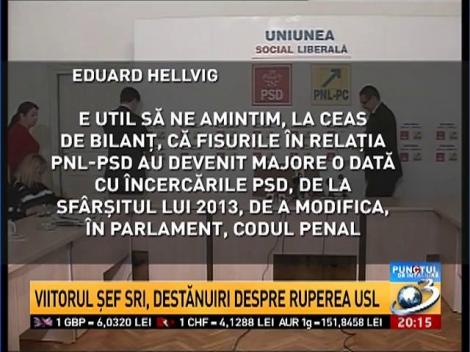 Rănile ruperii USL nu s-au vindecat... Eduard Hellvig face destăinuiri cu privire la ruperea USL