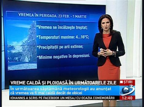 Vreme caldă şi ploioasă &icirc;n următoarele zile
