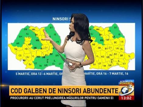 COD GALBEN de ninsori abundente &icirc;n toată ţara