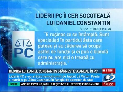 Blonda lui Daniel Constantin strârneşte scandal în PC