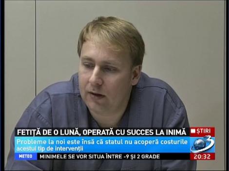 O fetiţă de o lună de zile, operată cu succes la inimă, &icirc;n Sibiu