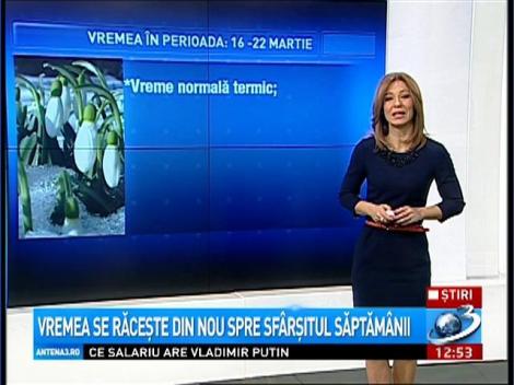 Vremea se răceşte din nou spre sfărşitul săptămânii