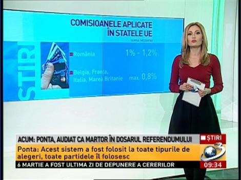 Comisioanele aplicate la tranzacţiile interbancare vor fi limitate la 0,3%