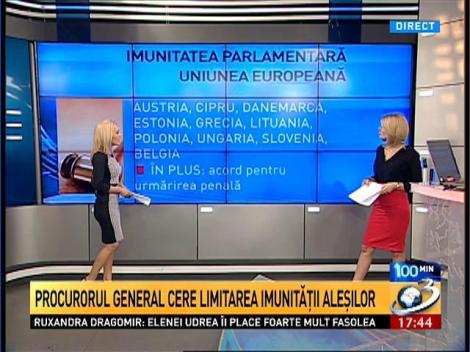 100 de Minute: Procurorul General cere limitarea imunităţii aleşilor