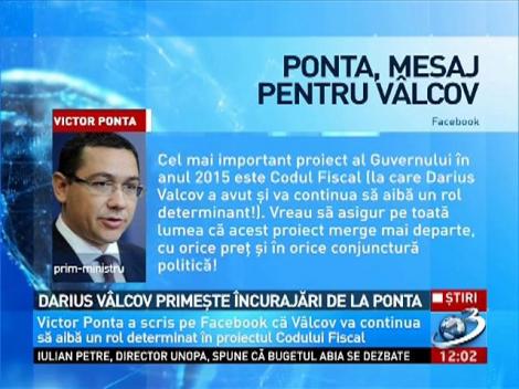 Darius Vâlcov primeşte încurajări de la Victor Ponta