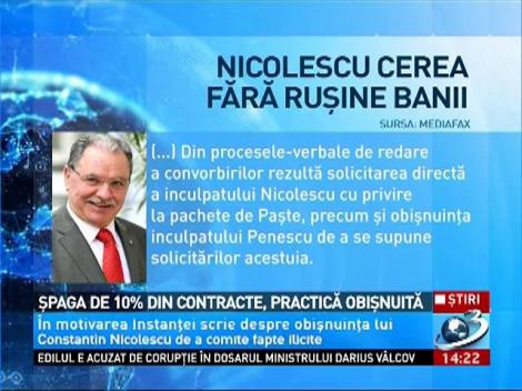 Fostul preşedinte CJ Argeş, Constantin Nicolescu, lua şpagă 10% din contracte