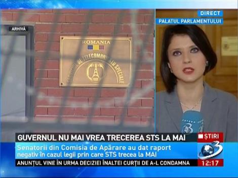 Guvernul nu mai vrea trecerea STS la MAI