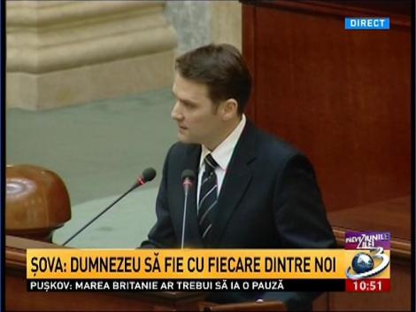 Discursul lui Dan Şova, &icirc;n faţa colegilor parlamentari: Dumnezeu să fie cu fiecare dintre noi