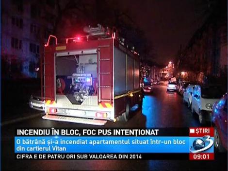 O bătrână şi-a incendiat apartamentul în cartierul Vitan