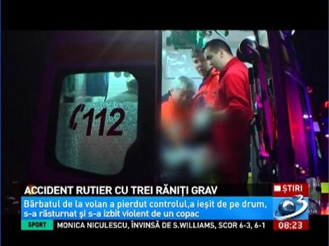 Accident rutier cu trei răniţi grav