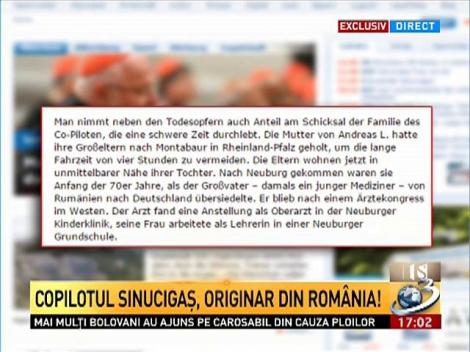 Copilotul sinucigaş este originar din Rom&acirc;nia