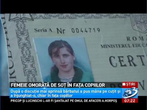 Olt. Femeie omor&acirc;tă de soţ &icirc;n faţa copiilor