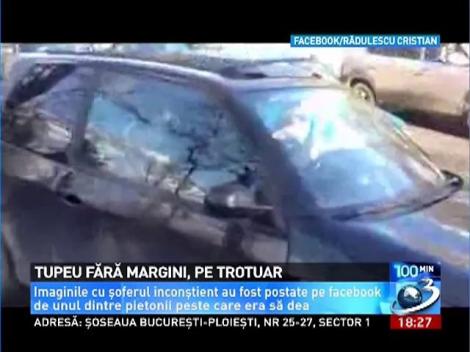 Tupeu fără margini pe trotuar