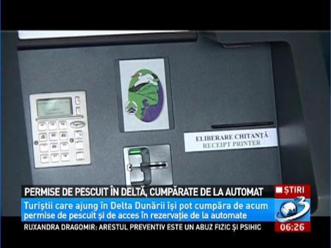 Permise de pescuit în Deltă, cumpărate de la automat